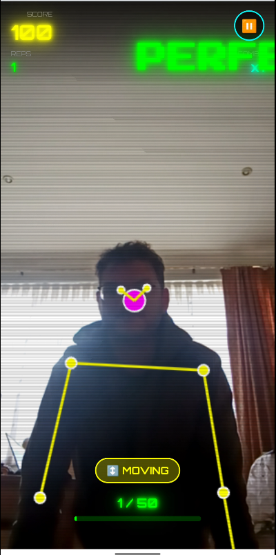 Pose detection screen